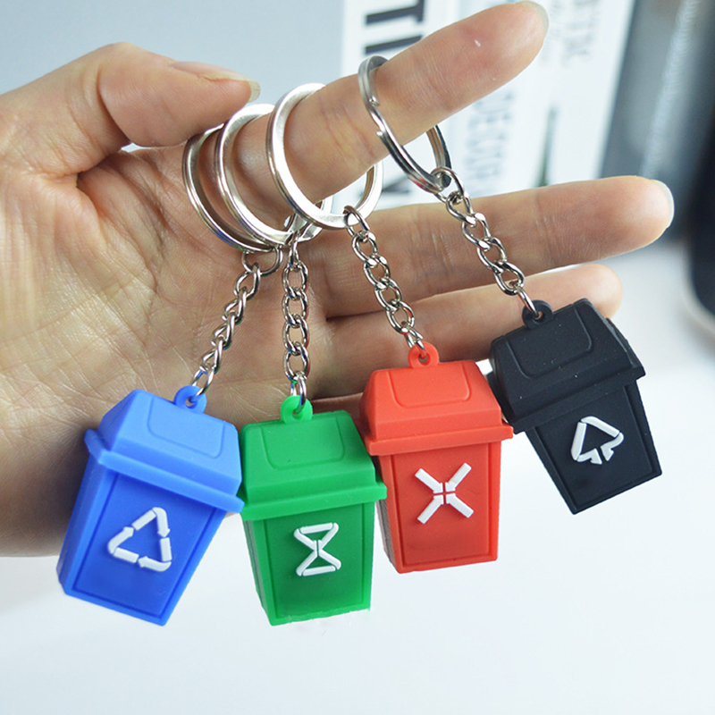 Creative Trash Can Keychain 8