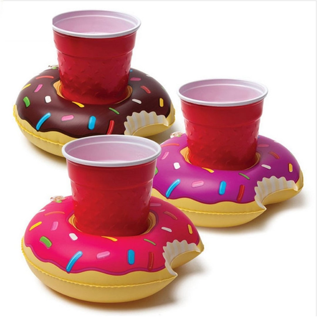 PVC Inflatable Floating Doughnut Cup Holder 4