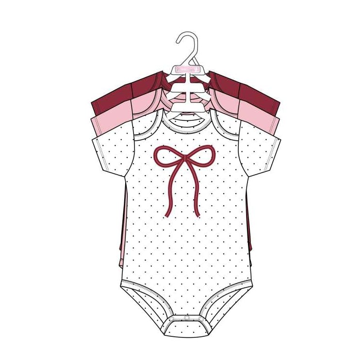 3pk Girls Short Sleeve Creepers Size 0-9M 2