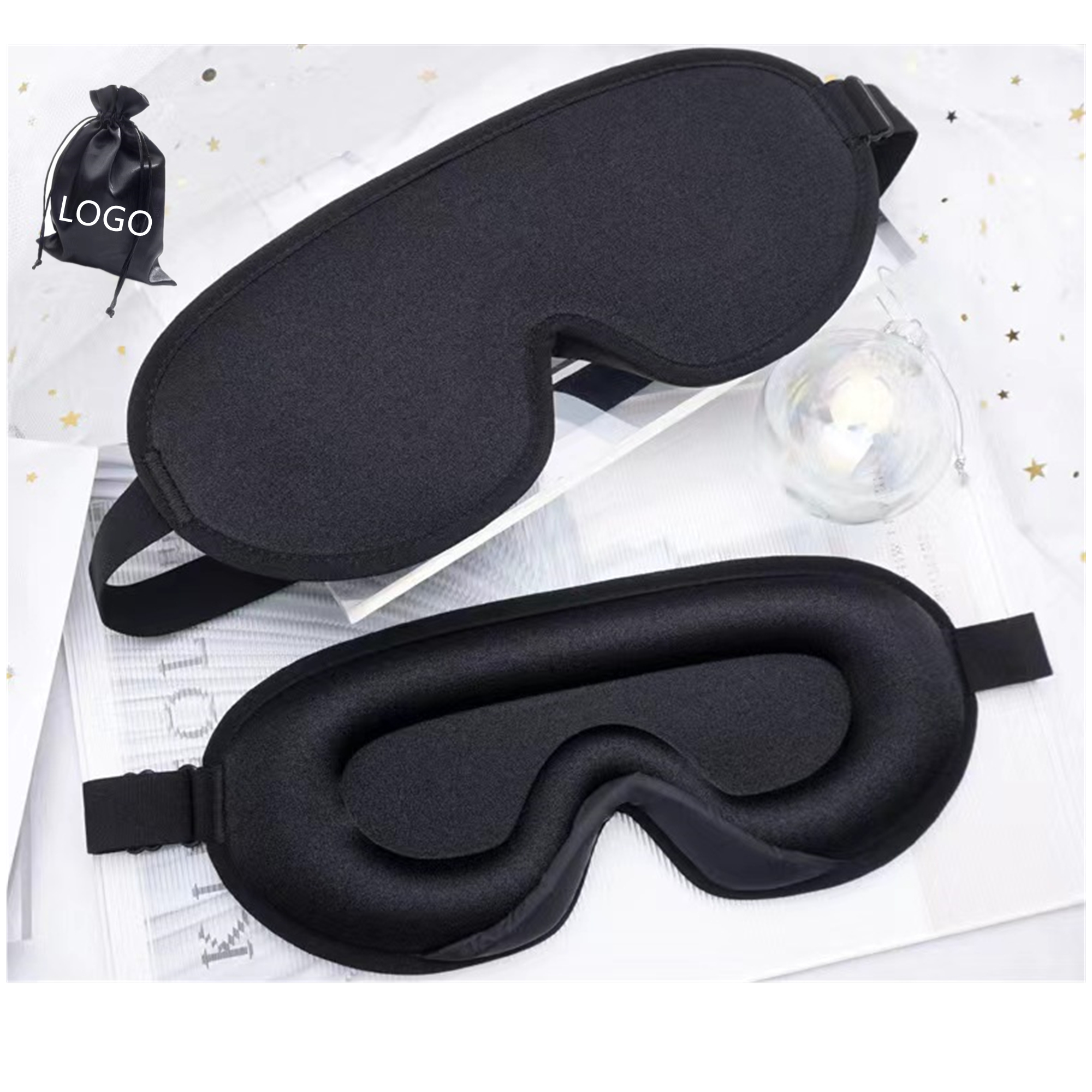 3D Contoured Cup Eye Mask With Adjustable Strap 1