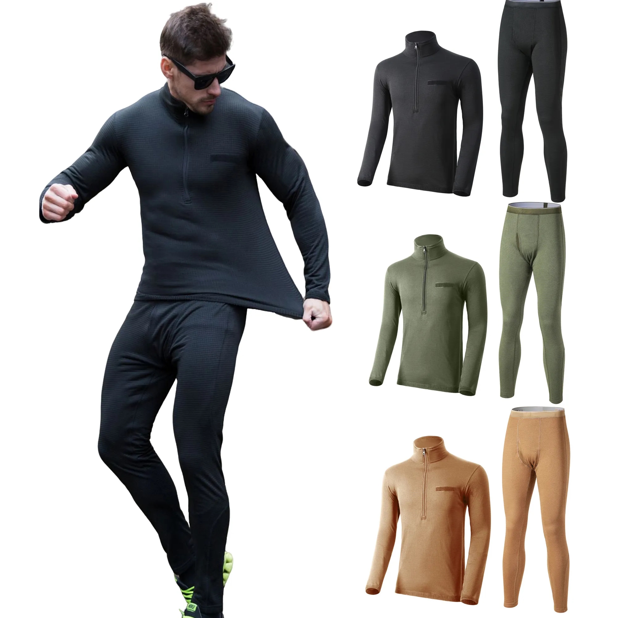 Men's Zip Winter Outdoor Thermal Suits 3