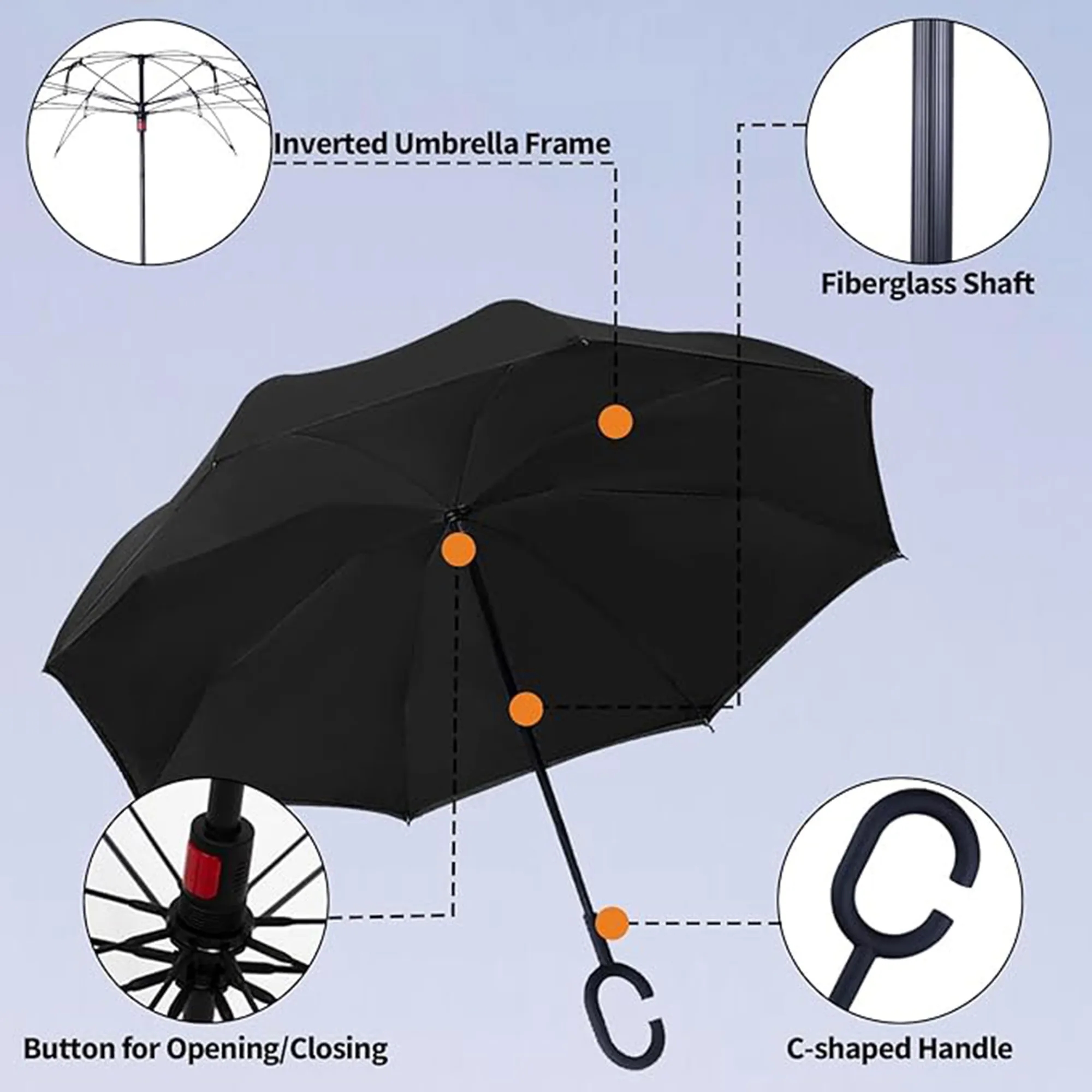 Inverted Reverse Upside Down Umbrella 5