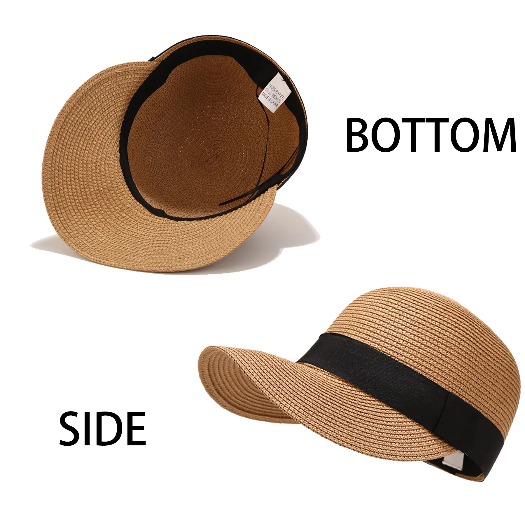 Jute Summer Thin Breathable Lace Cutout Straw Hat 5