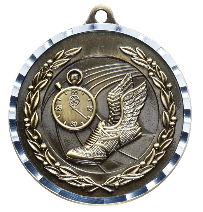 2" Track Diamond Cut Medal 2