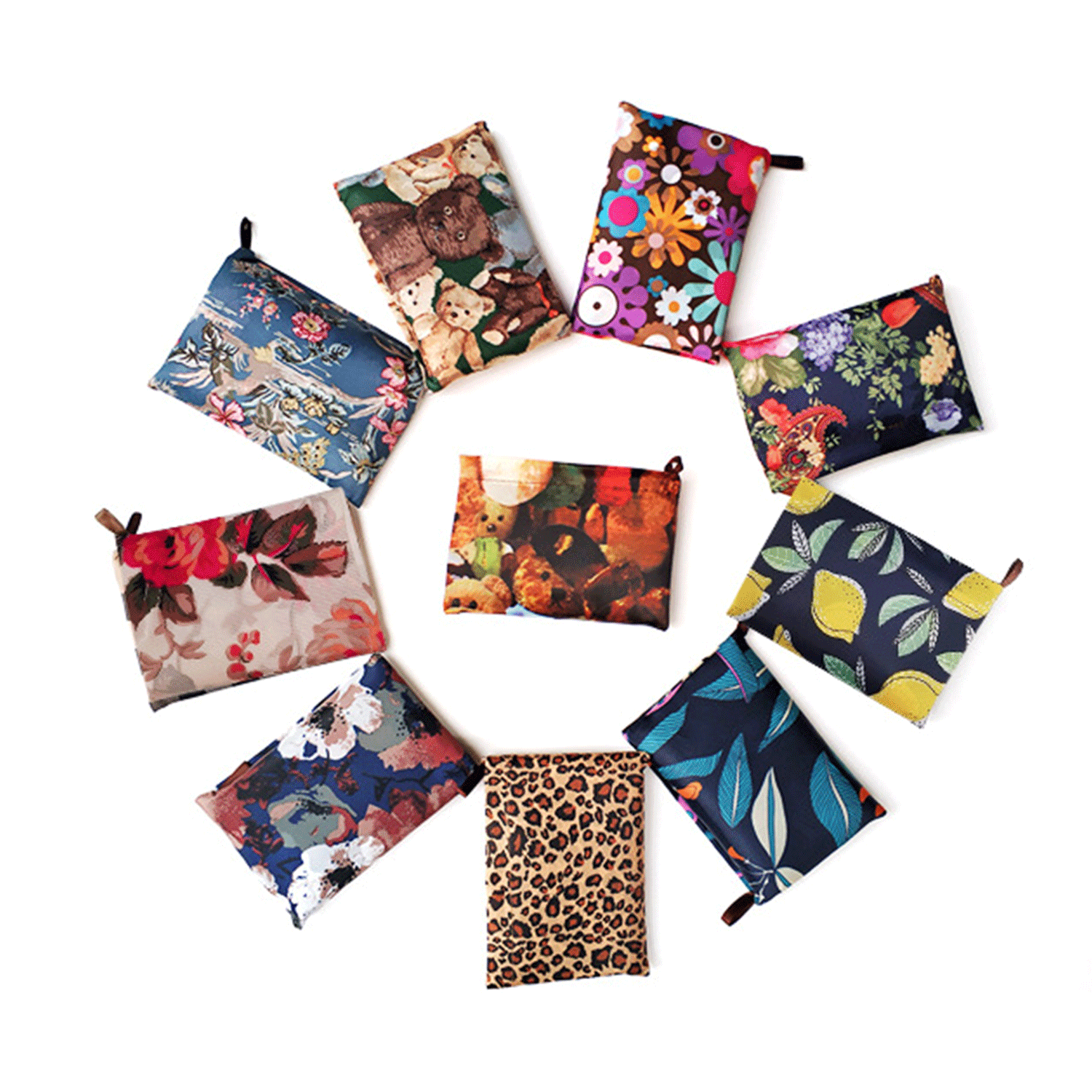 Customize Large Capacity Nylon Shopping Grocery Handbag Tote 3
