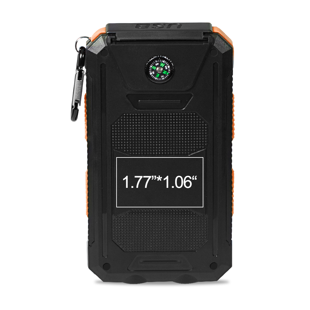 Van Buren Solar 8000mAh Mega Power Bank w/ Compass & LED Lights