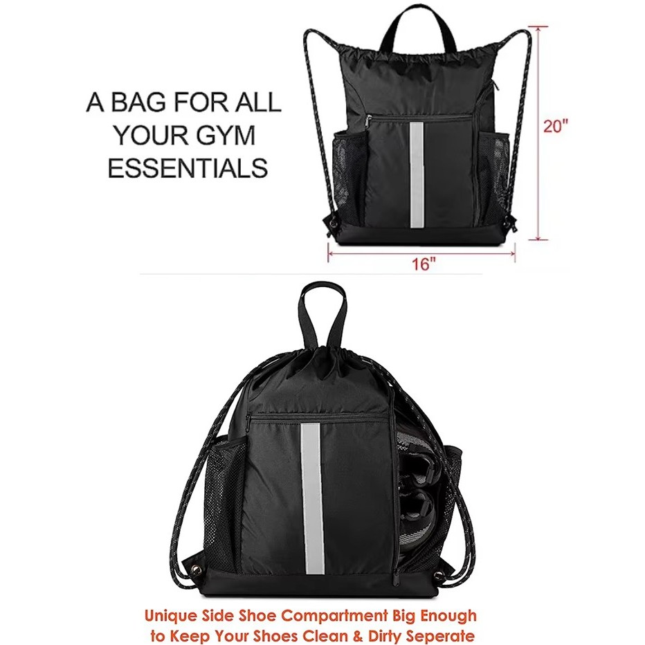 Drawstring Backpack Sports Gym Bag 5