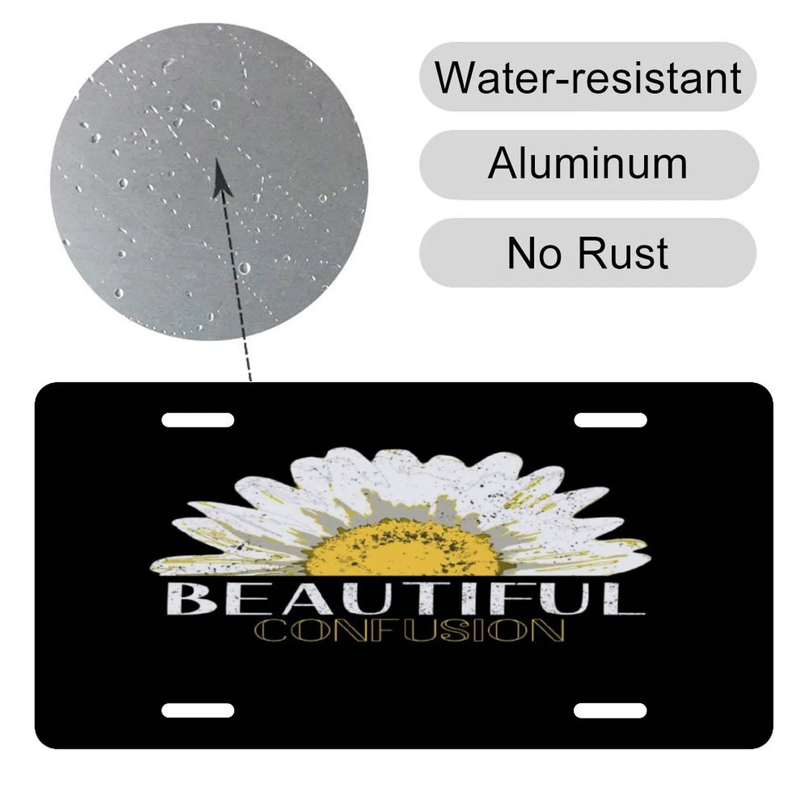 Custom Full Color Aluminum License Plate Durable Weatherproof 12x6 Inches 6