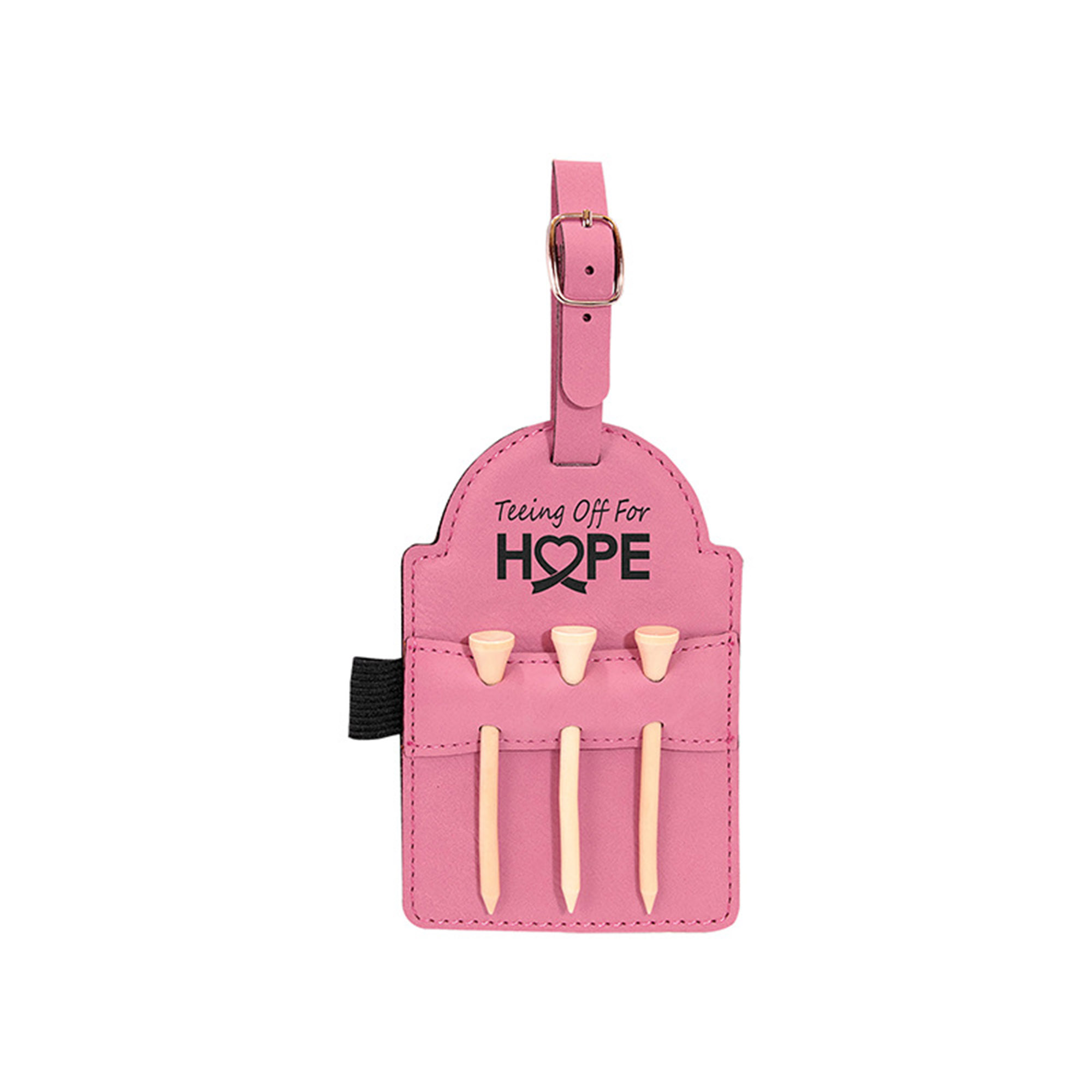 Leather Golf Bag Tag with 3 Tees Set 11