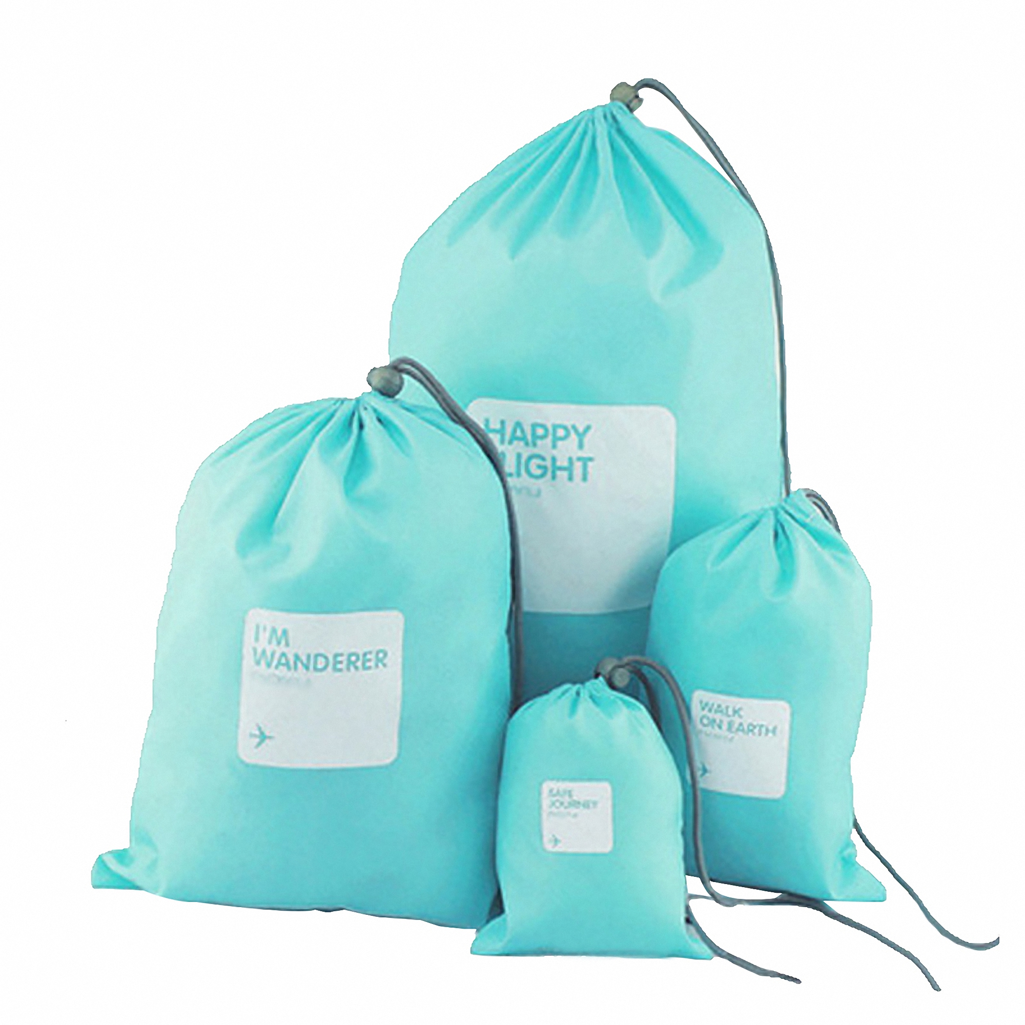 4-Pack Nylon Drawstring Travel Storage Bags 1
