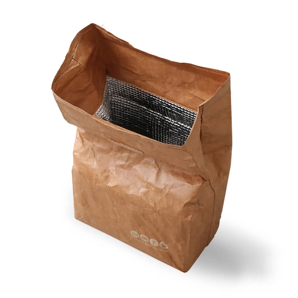 12" Insulated Brown Paper Lunch Bags 7