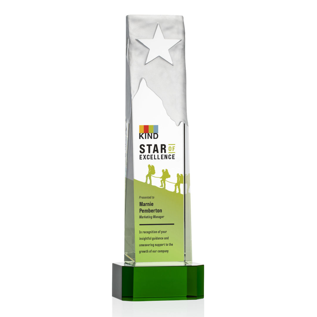 Stapleton Star VividPrint™ Award on Base - Green 2