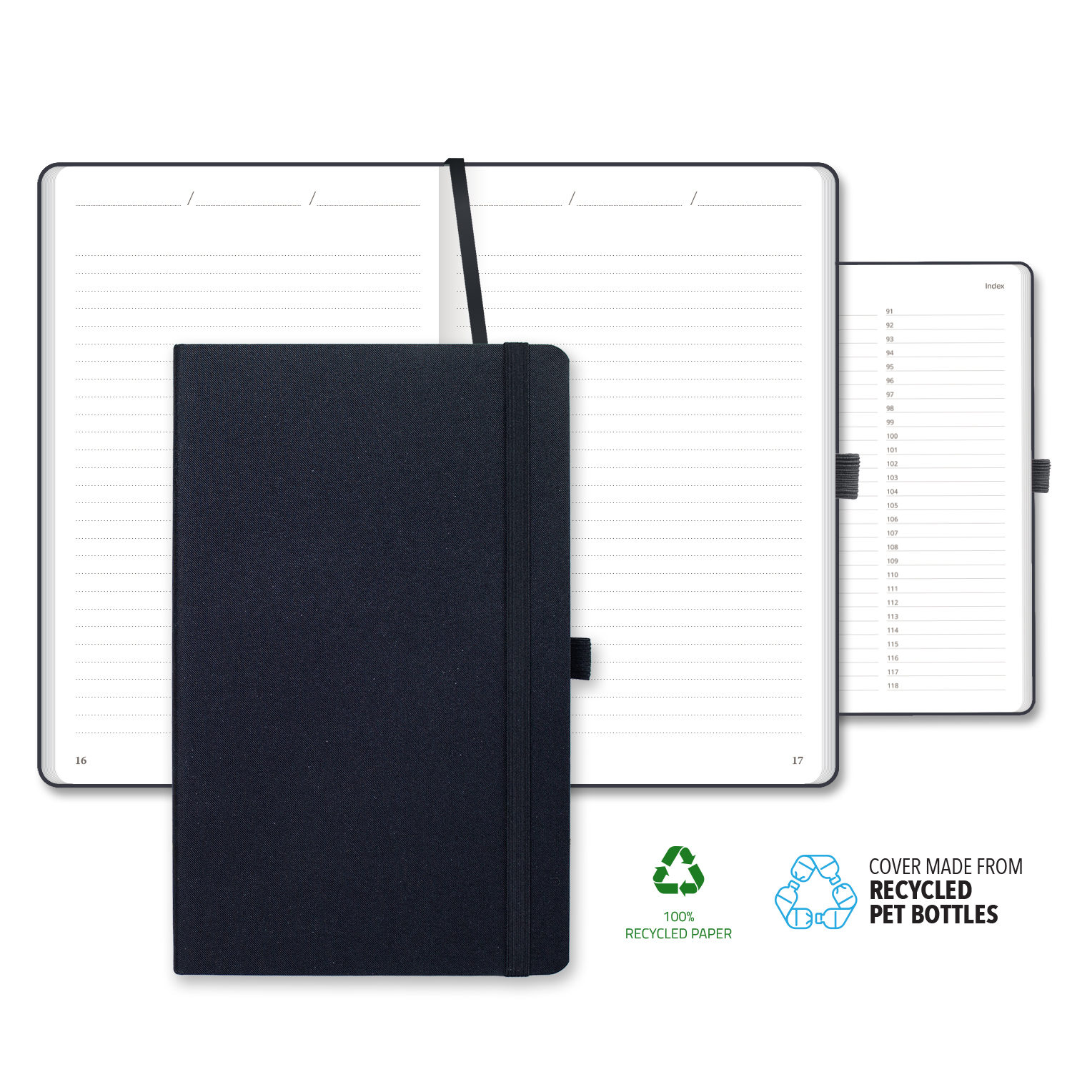 Castelli Oceano ECO rPET Medio Lined Recycled White Page Journal 5