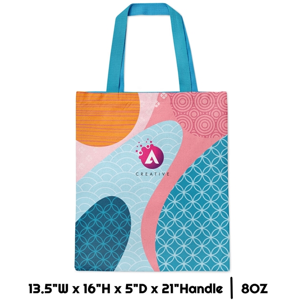 Sublimation 8 oz Poly Canvas Tote Bag - 13.5"W x 16"H x 5"D 1