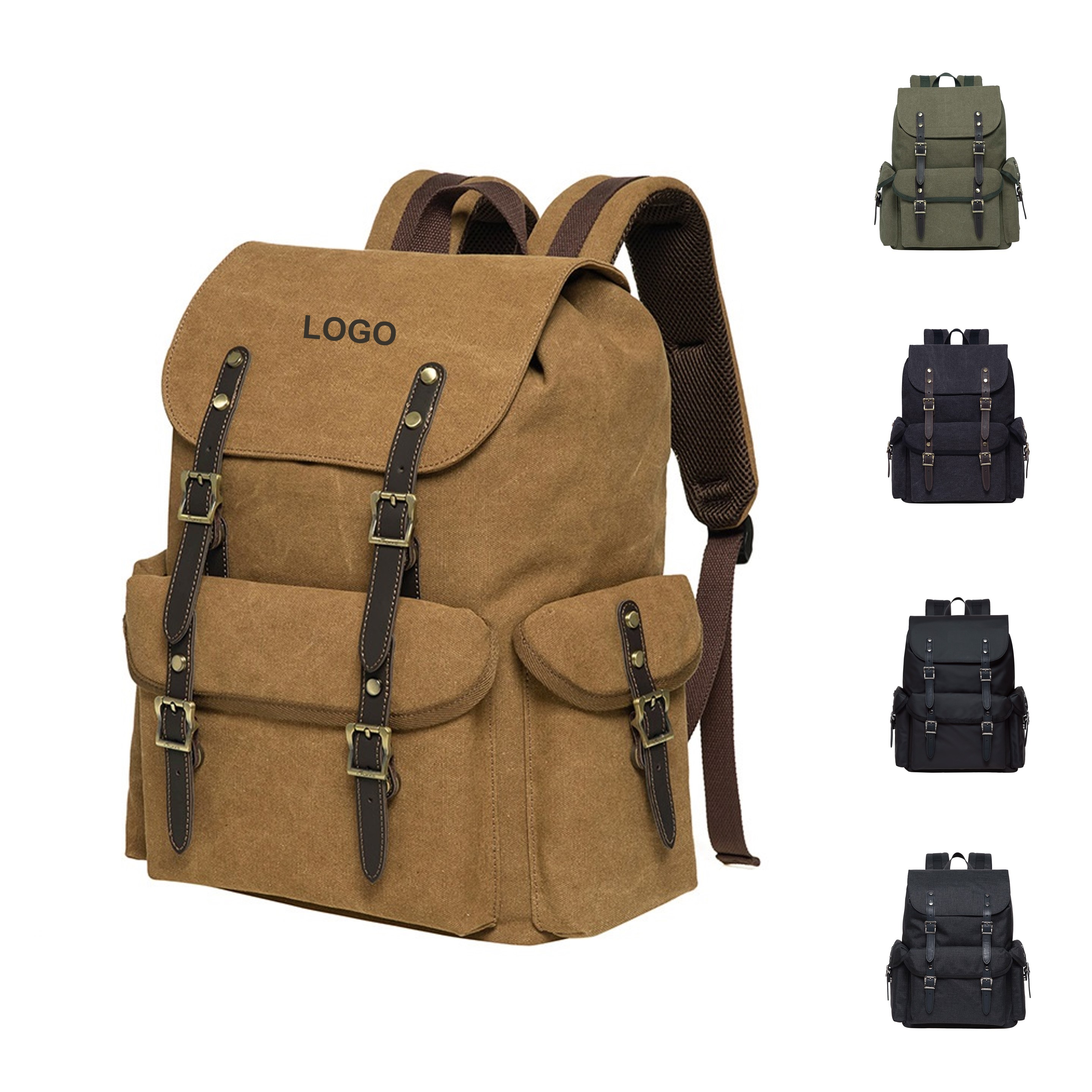 Vintage Canvas Backpack (Direct Import) 2
