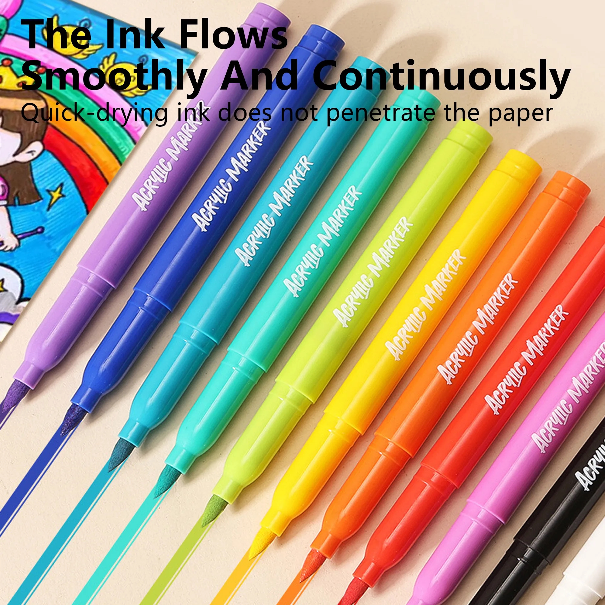 12 Color Washable Acrylic Markers Set Free Shipping 9