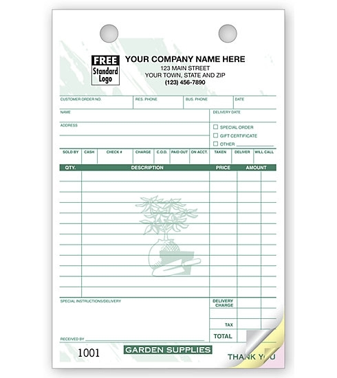 Garden Supply Register Forms, Large 1