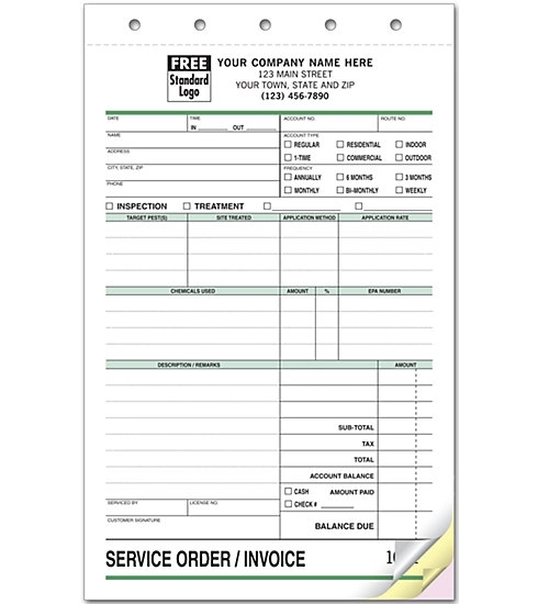 Pest Control Service Orders / Invoices 2