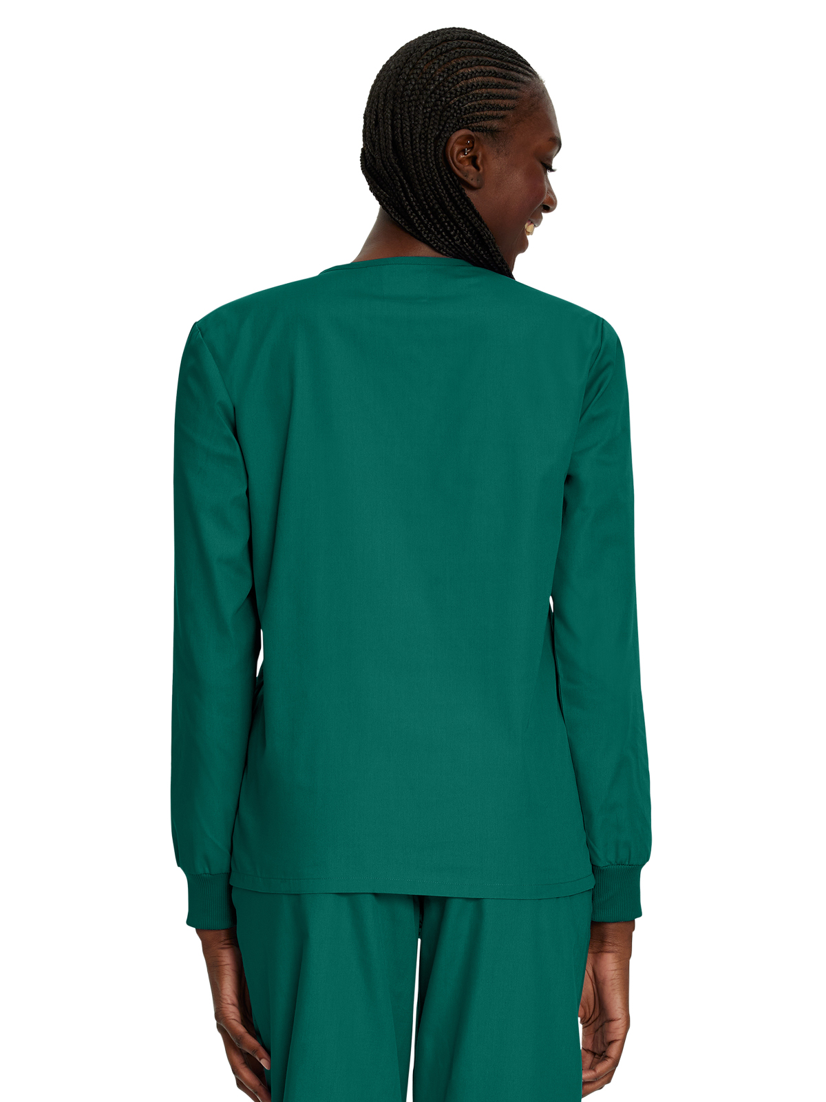 Landau - ScrubZone - Unisex No-Pocket Crossover V-Neck Long-Sleeve Top 3