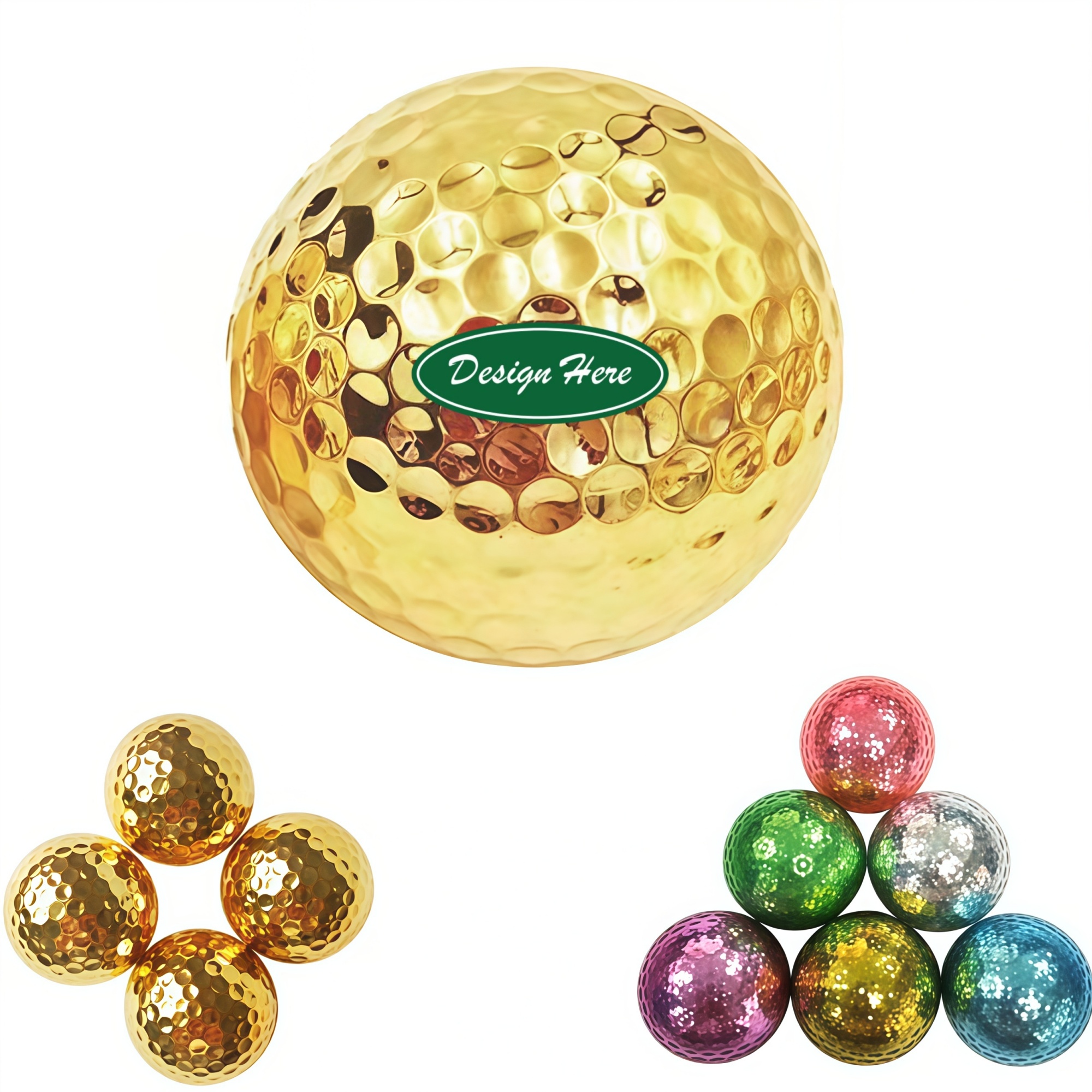 Gild Metal Golf Ball Gold/Silver 1