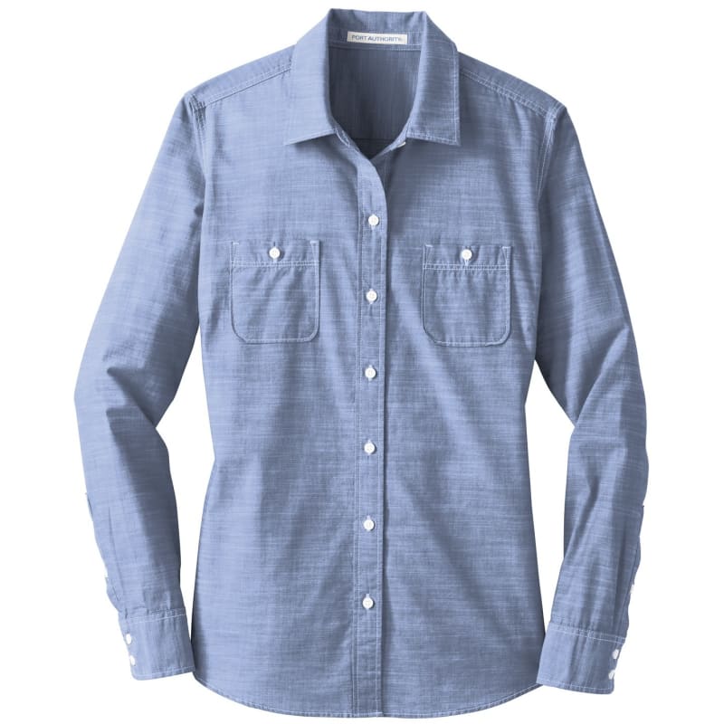 Port Authority Ladies Slub Chambray Shirt. 6