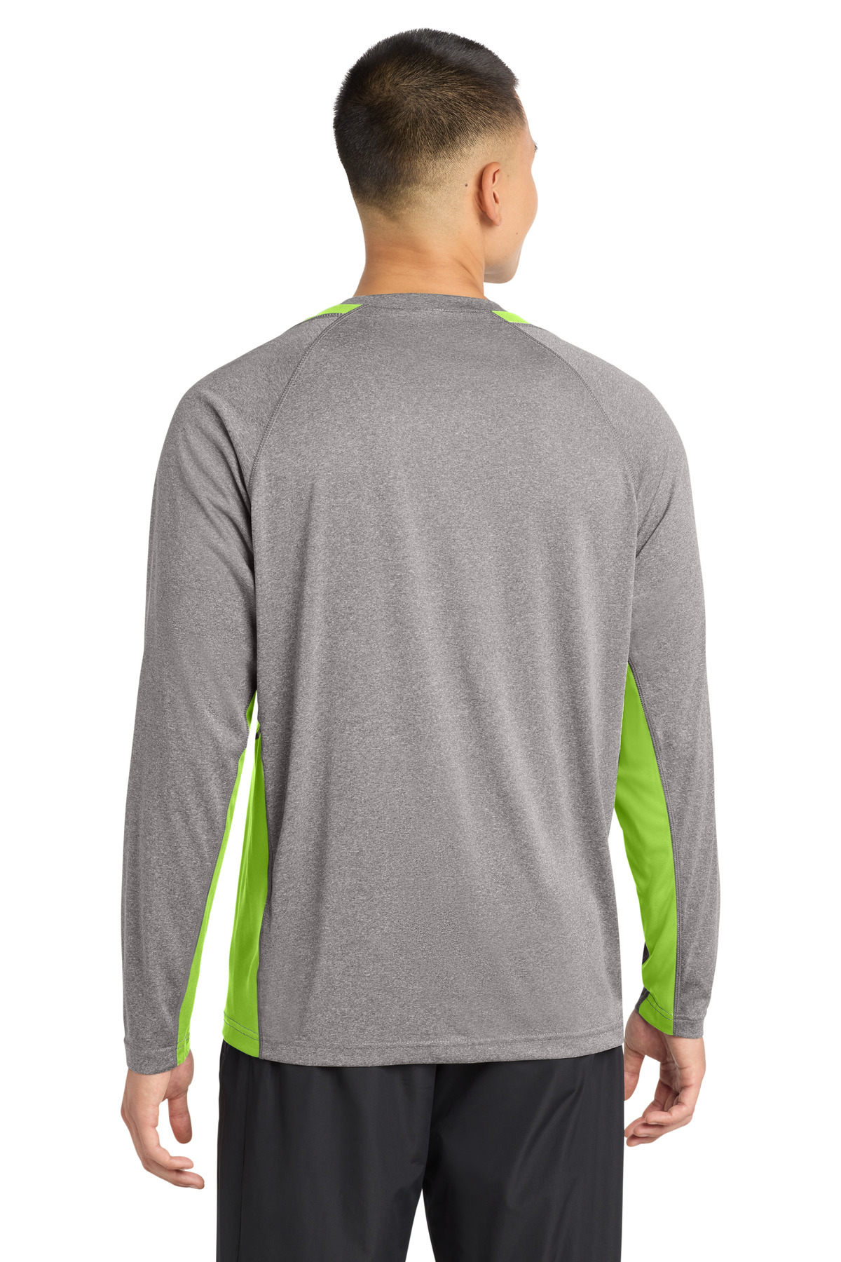 Sport-Tek Long Sleeve Heather Colorblock Contender Tee. ST361LS 80