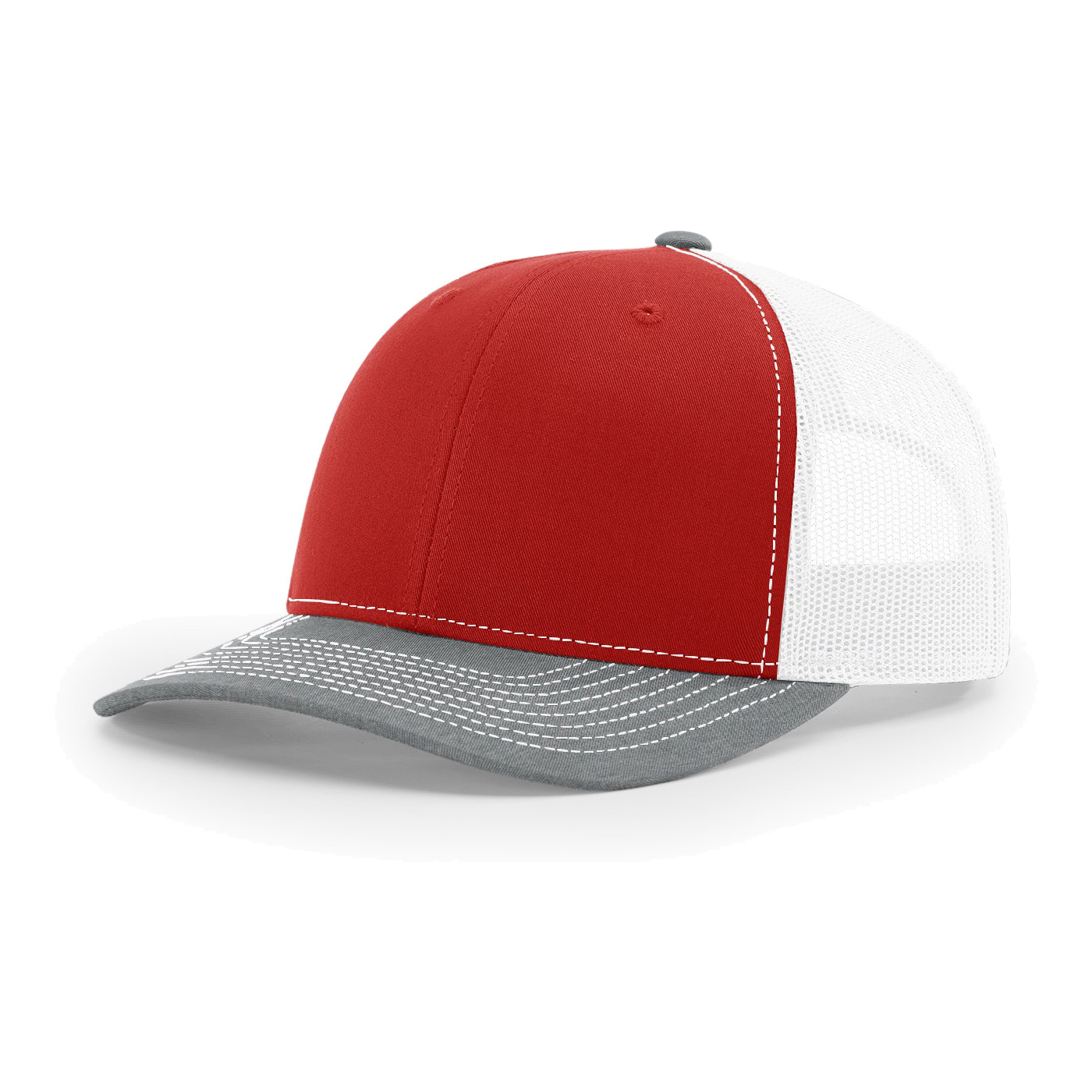 Richardson 112 6-Panel Snapback Trucker Hat w/Leatherette Adhesive Patches or Embroidery 5