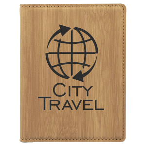 4 1/4" X 5 1/2" Laserable Leatherette Passport Holder 12
