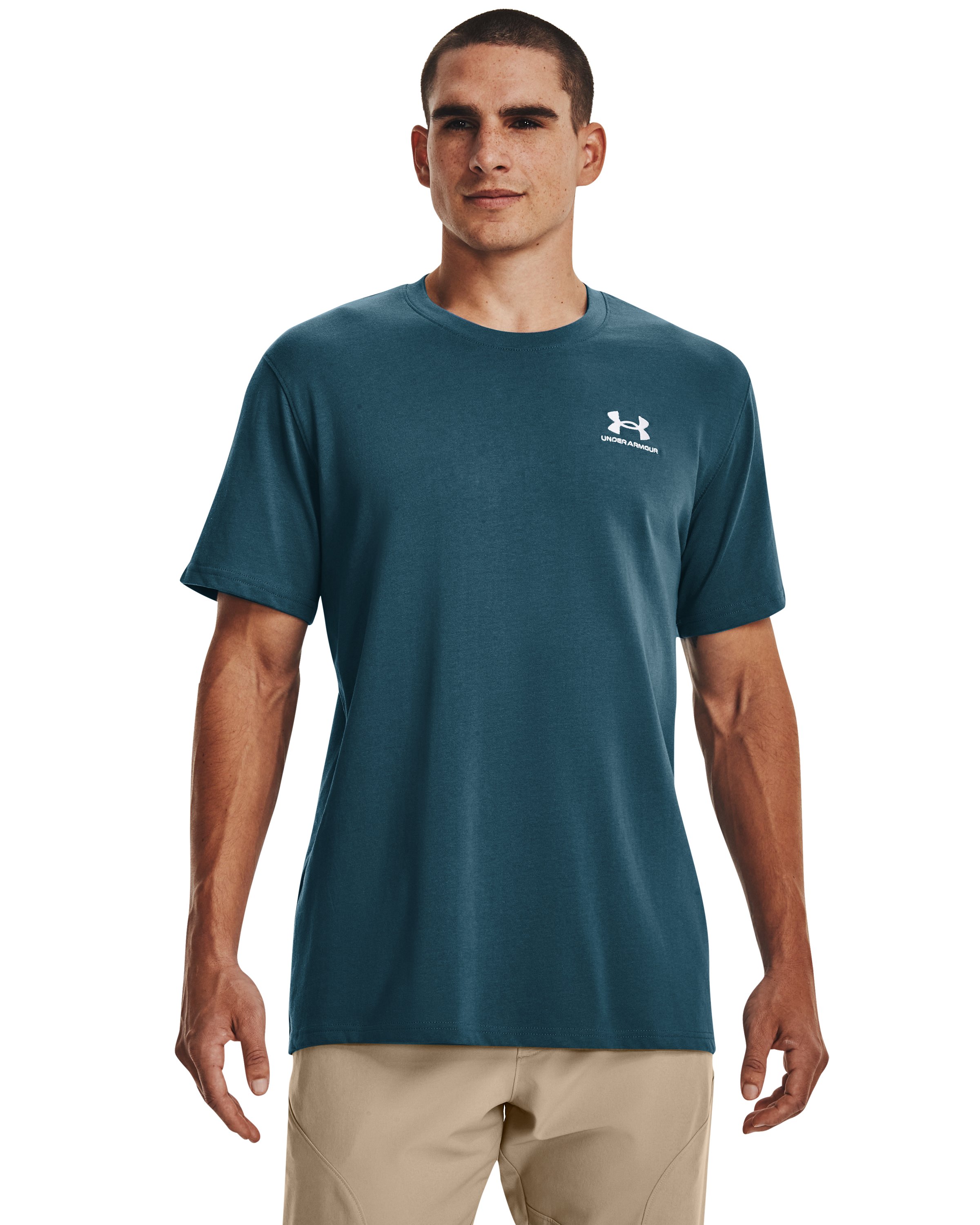 Men's UA Logo Embroidered Heavyweight Short Sleeve 5