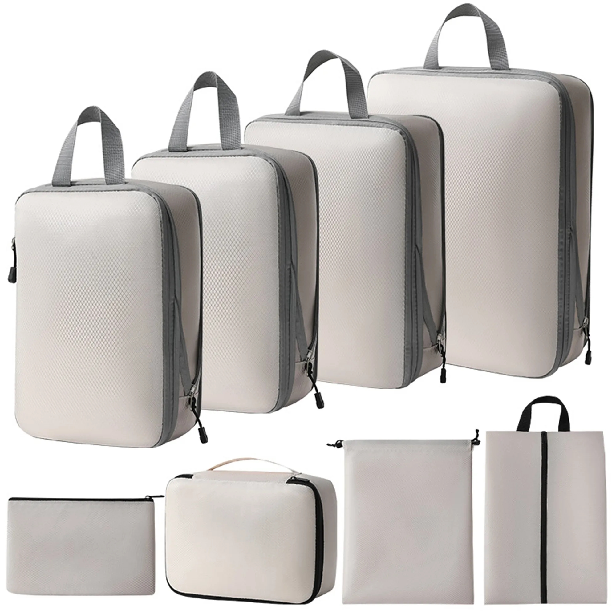 8 Set Compression Packing Cubes Travel Accessories 3