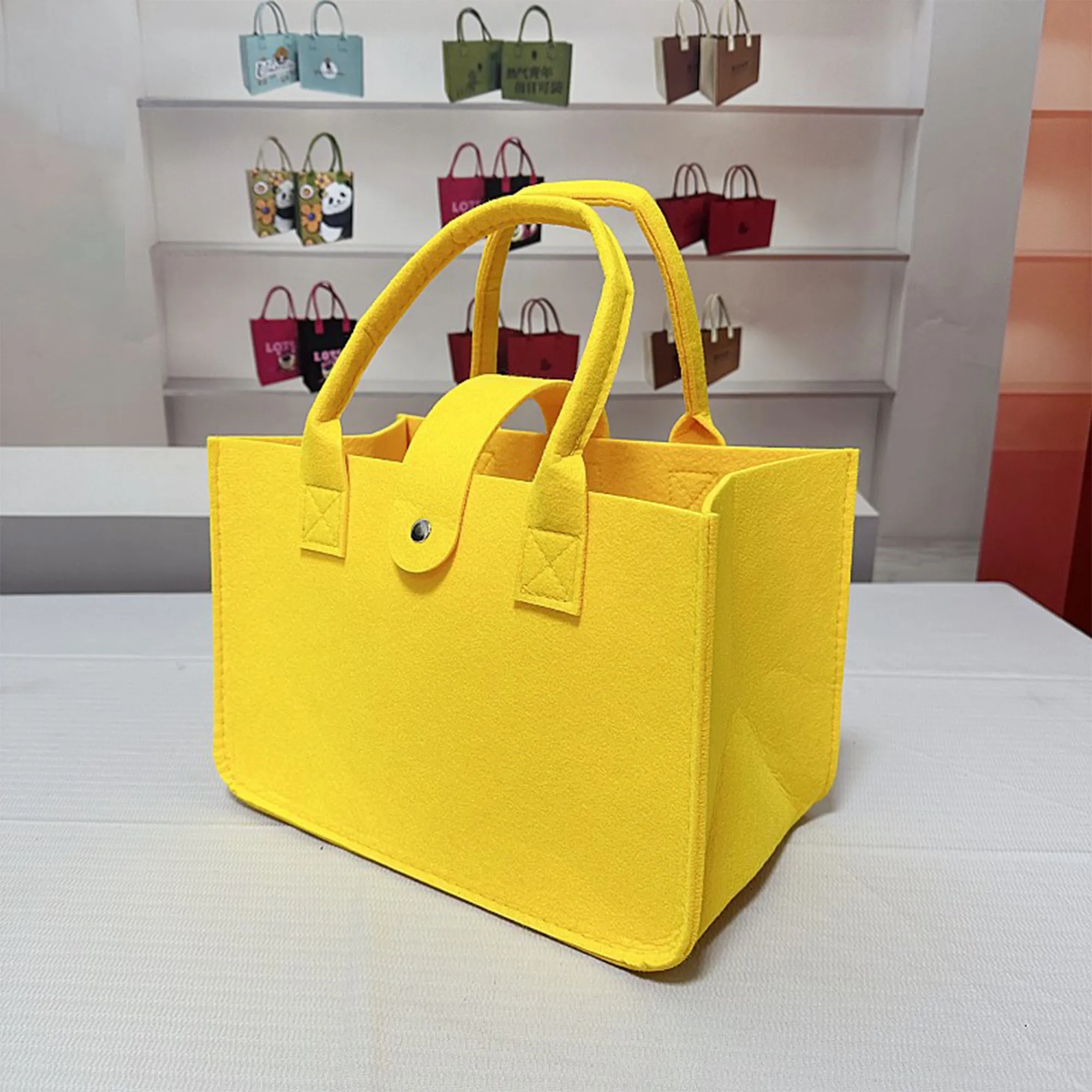 Large Reusable Shopping Travel Gift Felt Tote Bag 4