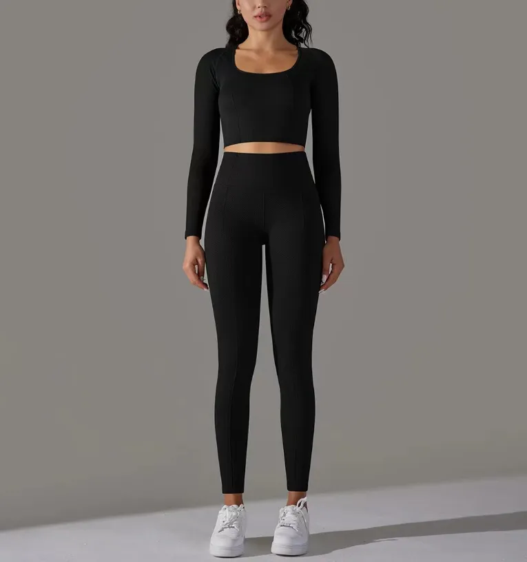 Fitness Yoga Long Sleeve High Waist Suit 11