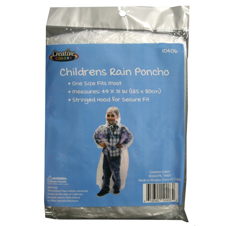 Children's Rain Poncho - One Size Fits Most 2