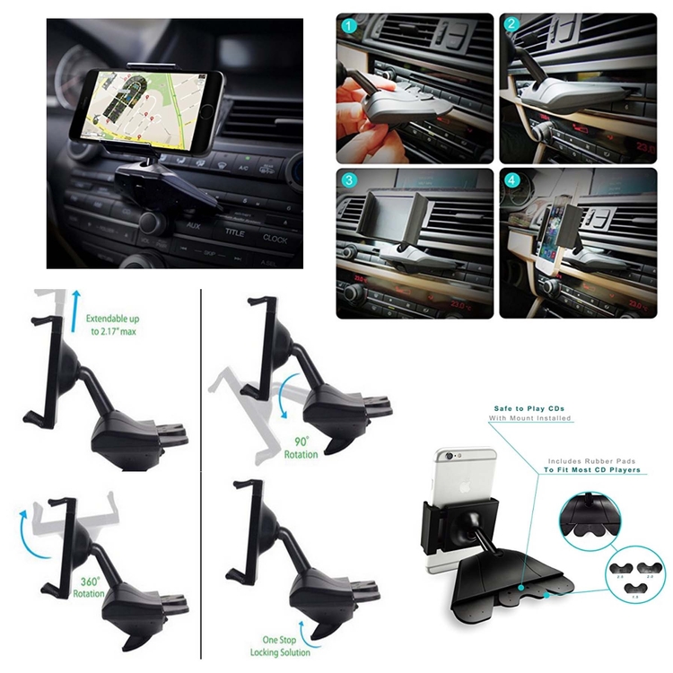iBank ® CD Slot Smartphone Car Mount Holder Cradle 2
