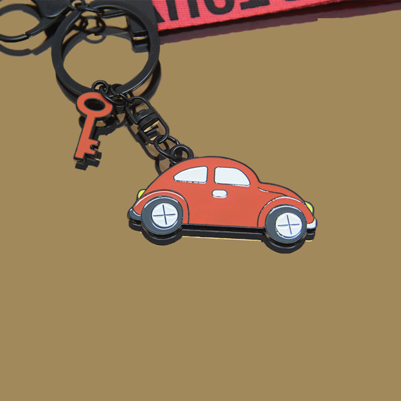 Creative Car Shape Metal Key Chain with Wristband 3