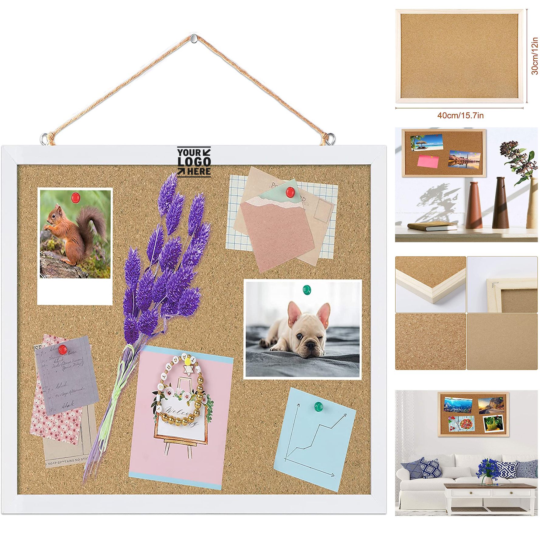 15.7 x 12 Inches Cork Board Bulletin Board