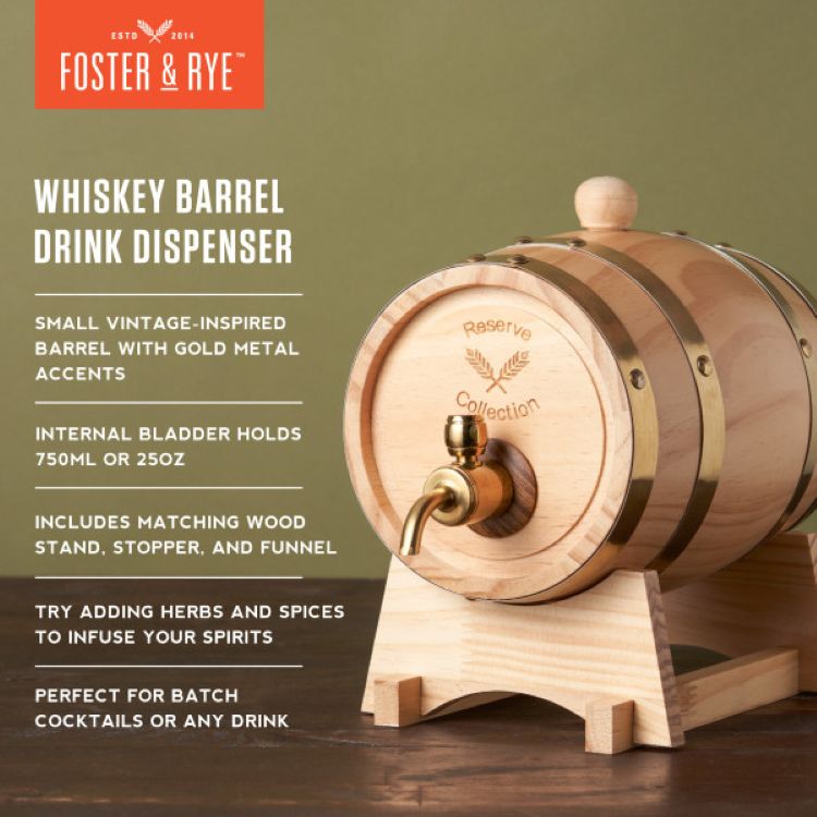 Foster & Rye™ Whiskey Barrel Drink Dispenser 2