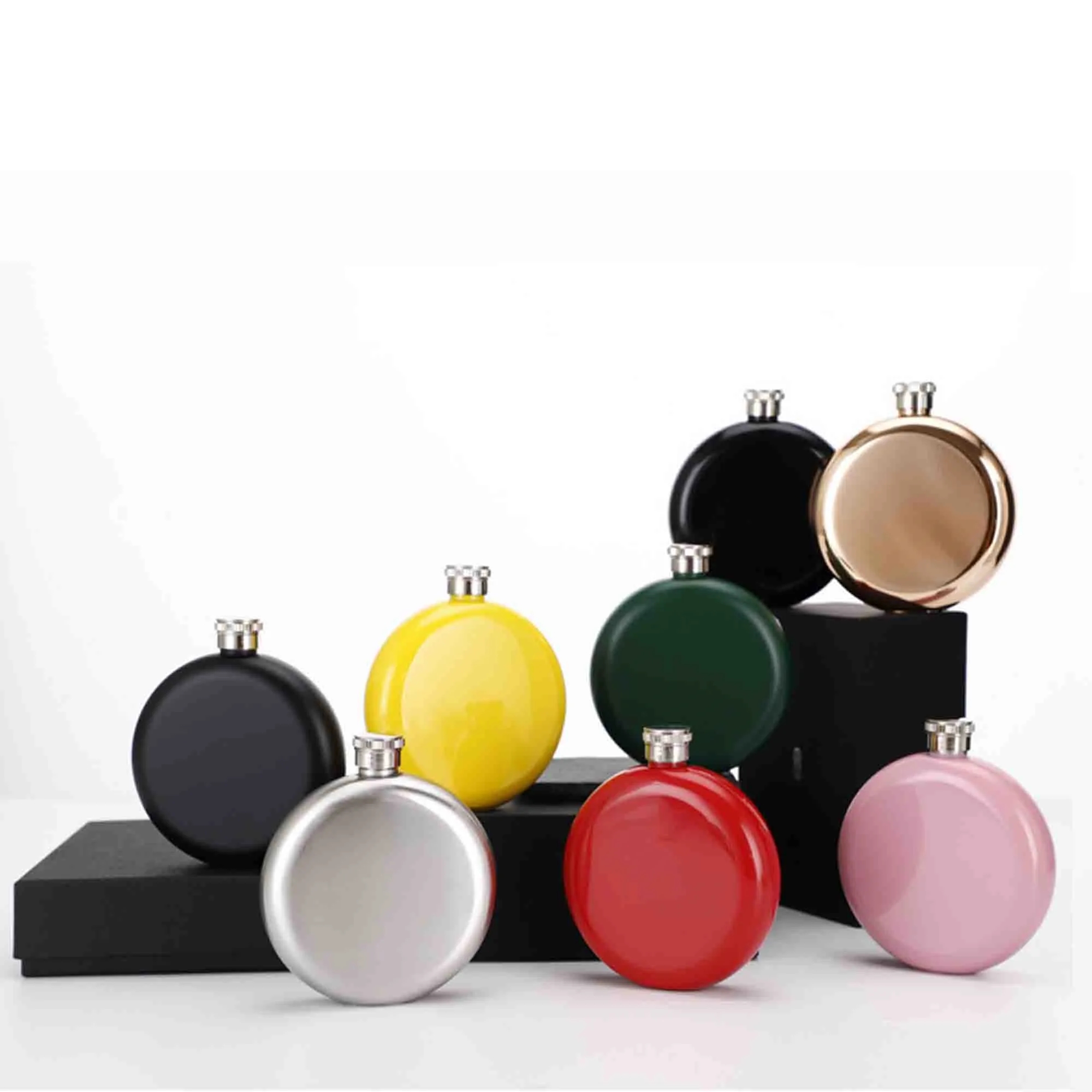 5OZ Stainless Steel Round Whiskey Pocket Flagon MOQ20 2