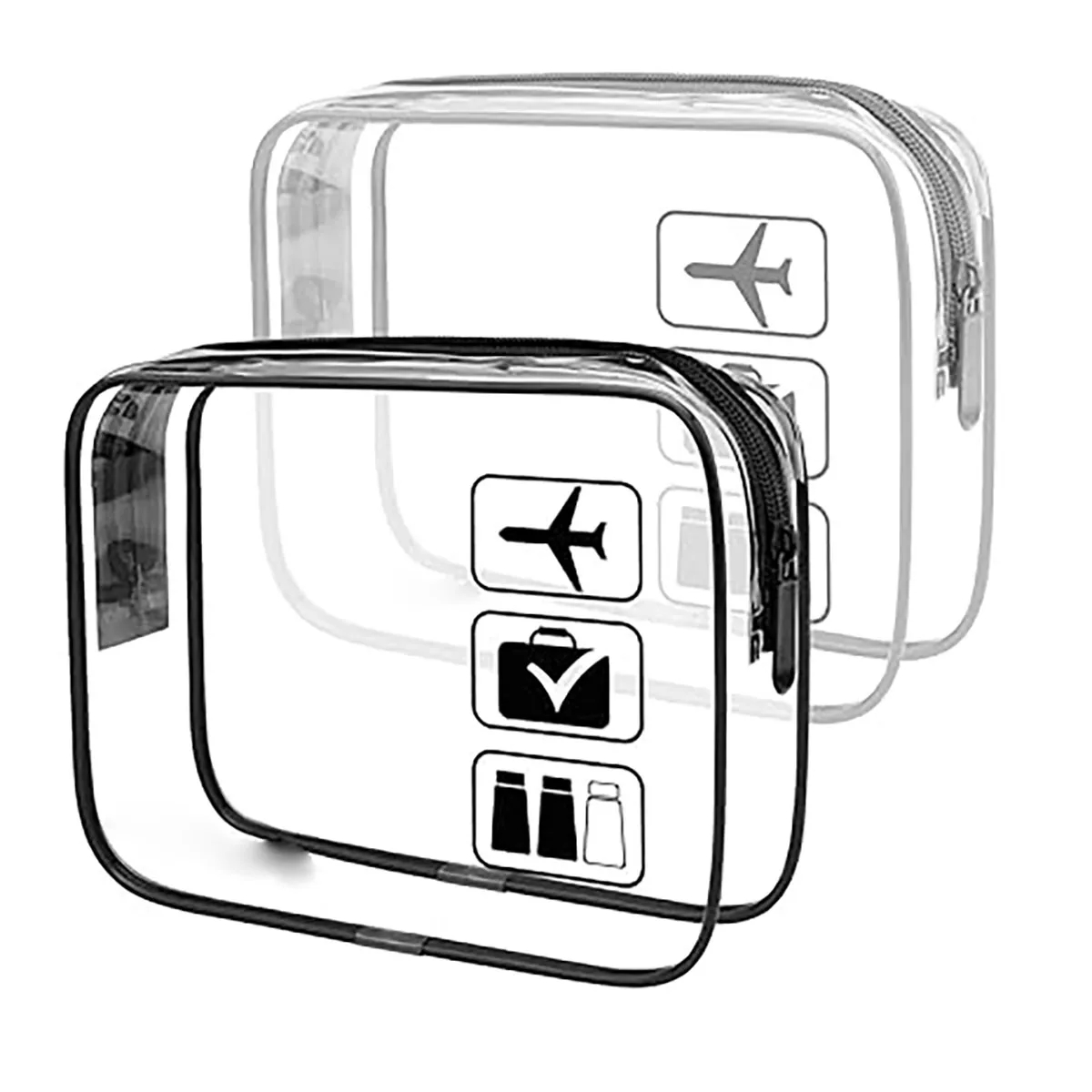 Clear Makeup Bag Waterproof Cosmetic Pouch Set 7