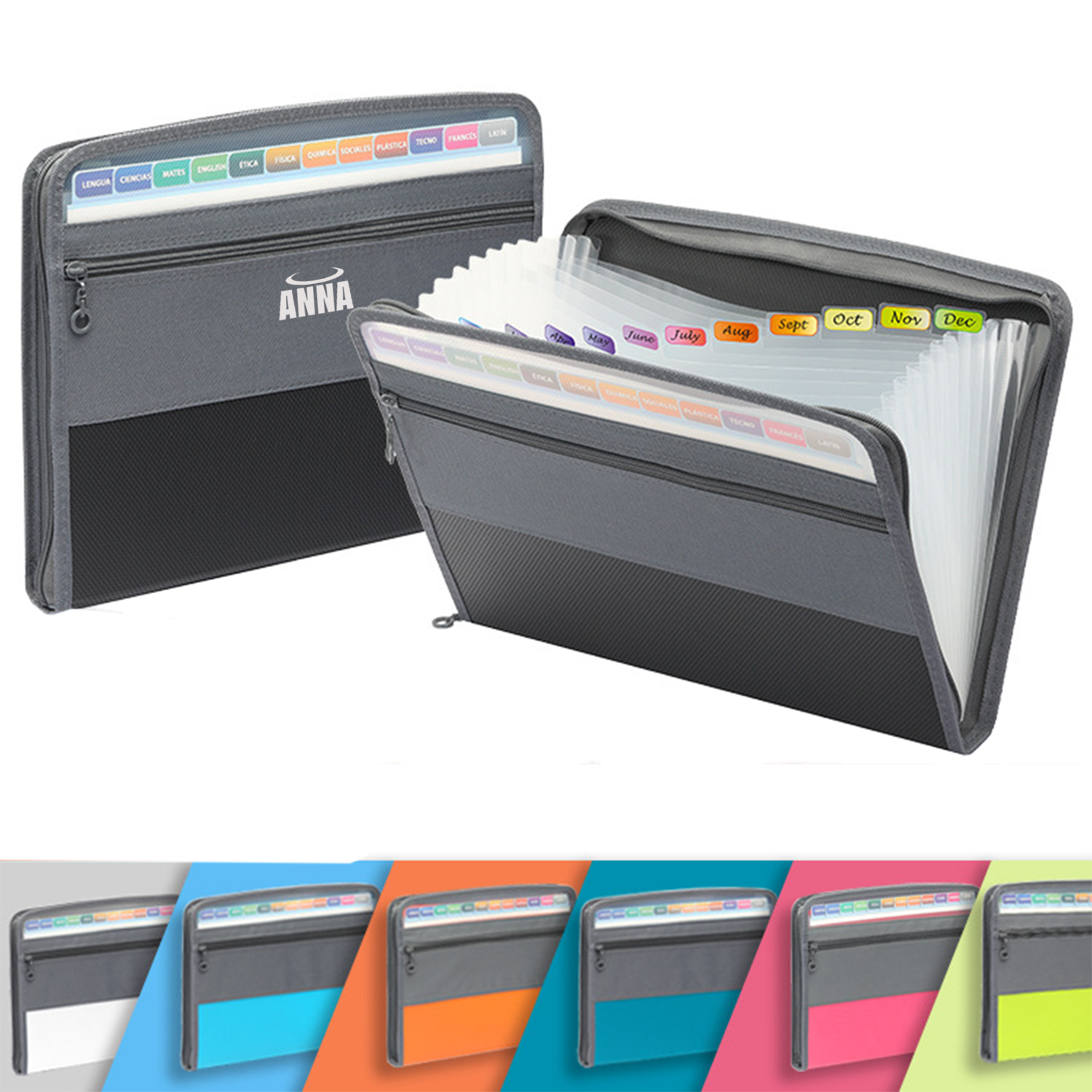 Expanding File Folder With Zipper Closure 1