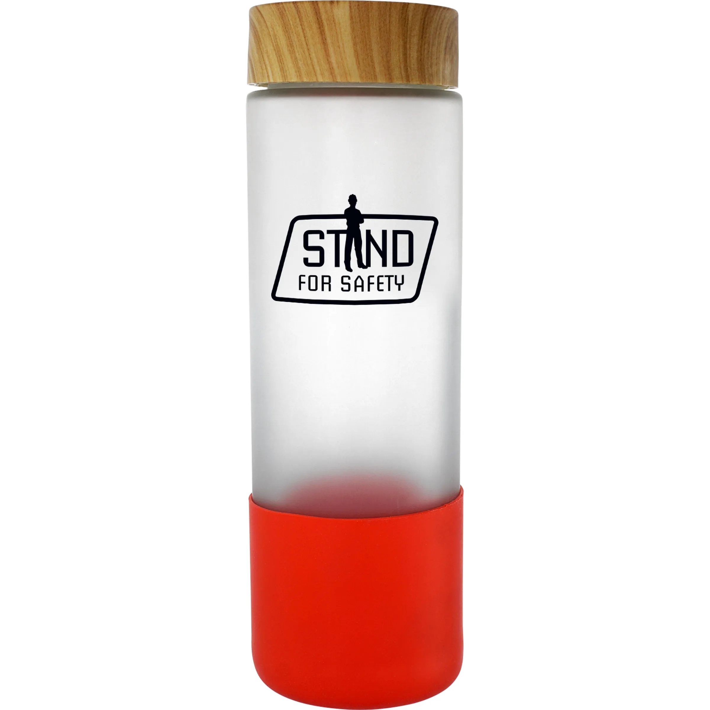 Bamboo Pattern 22 oz. Frosted Glass Grip Bottle 7