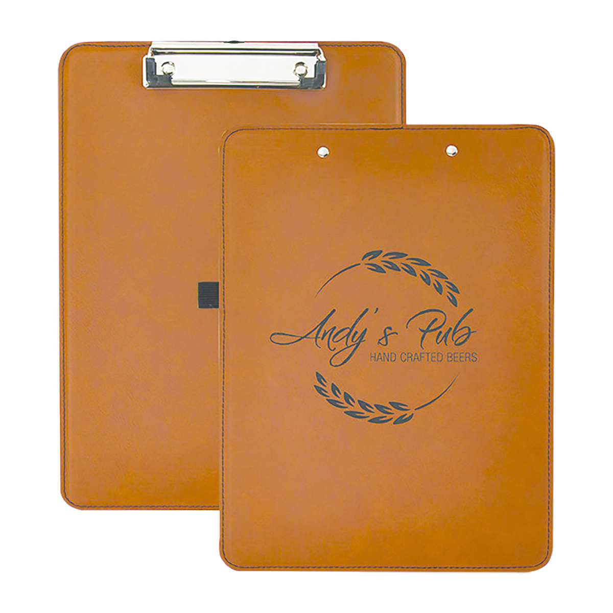 9" x 12 1/2" Rawhide/Black Leatherette Clipboard 3