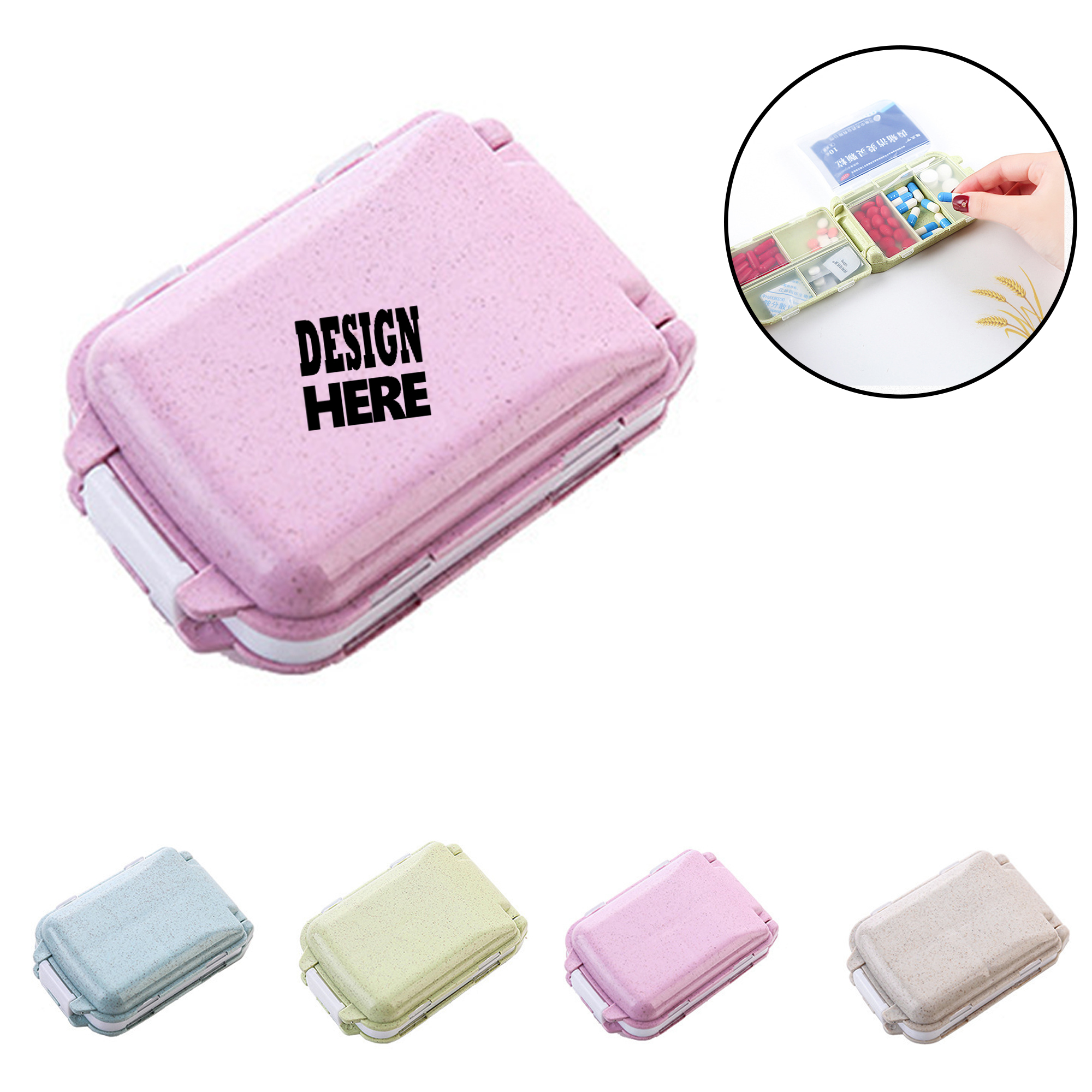 Three-Layer 8-Compartment Portable Medicine Organizer 1