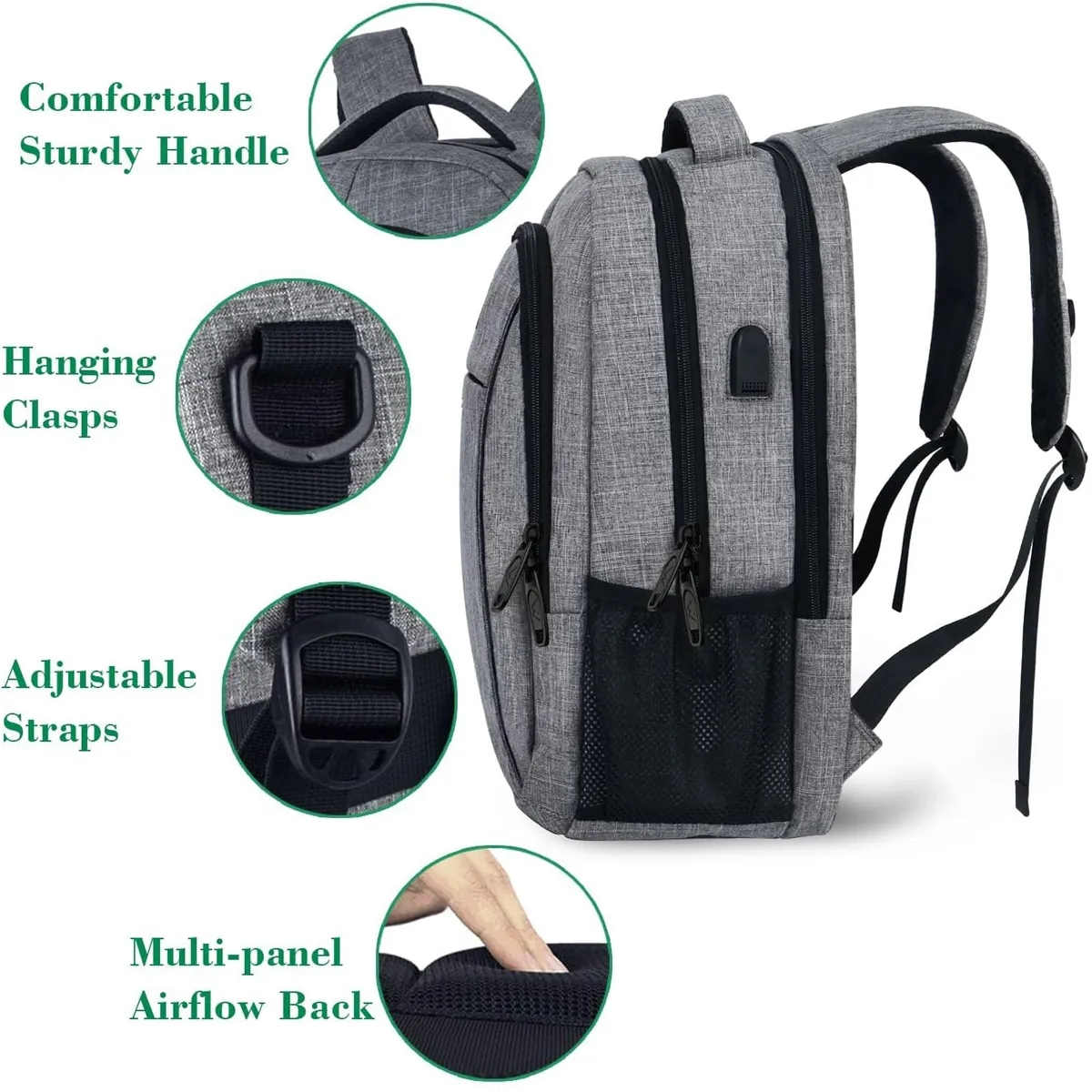 Travel Laptop Backpack with USB Charging Port 1