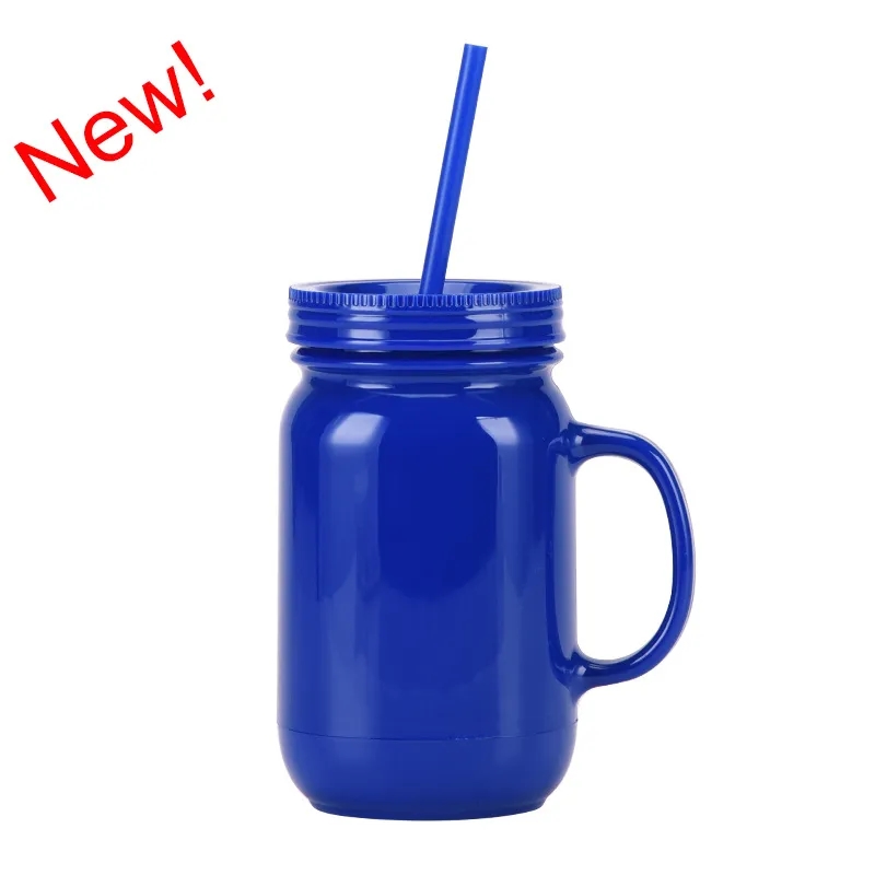 20OZ Double Plastic Mason Bottle With Straw 9