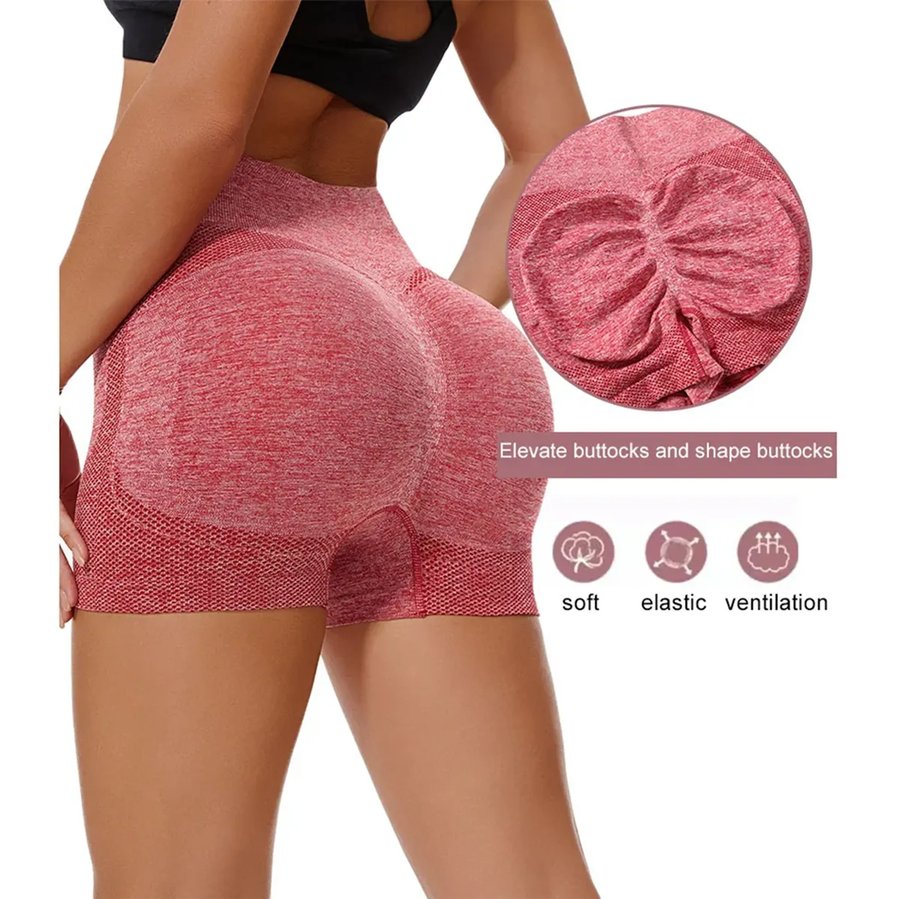 Seamless Women Sports High Waist Gym Yoga Cycling Shorts 6