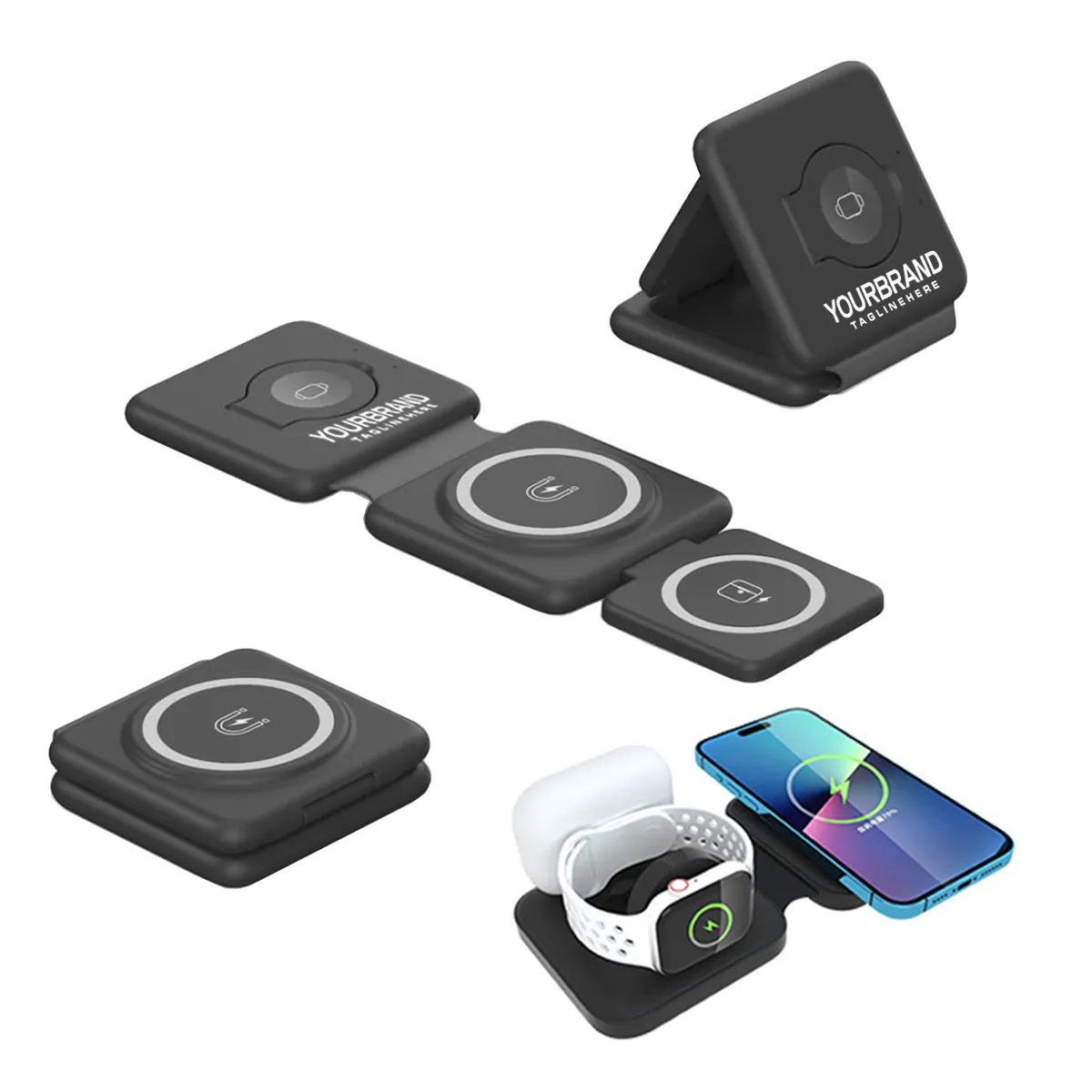 3 In 1Magnetic Foldable Travel Wireless Charger Station 1