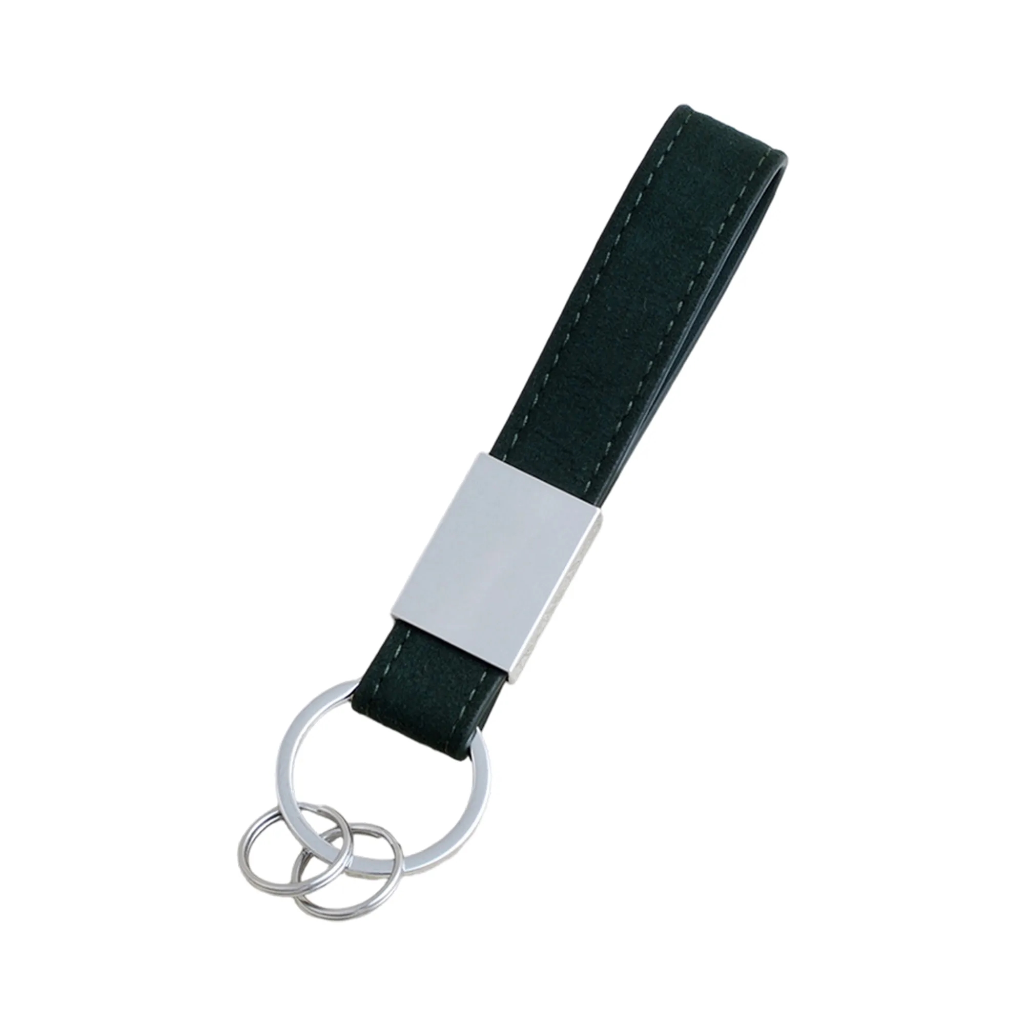 Suede Car Keychain with Zinc Alloy Pendant 5