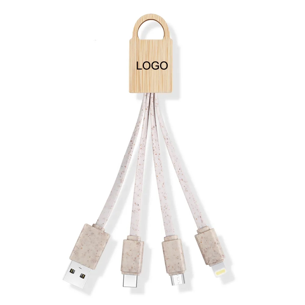 Eco-friendly Wheat Straw 4-IN-1 Charging Cable 2
