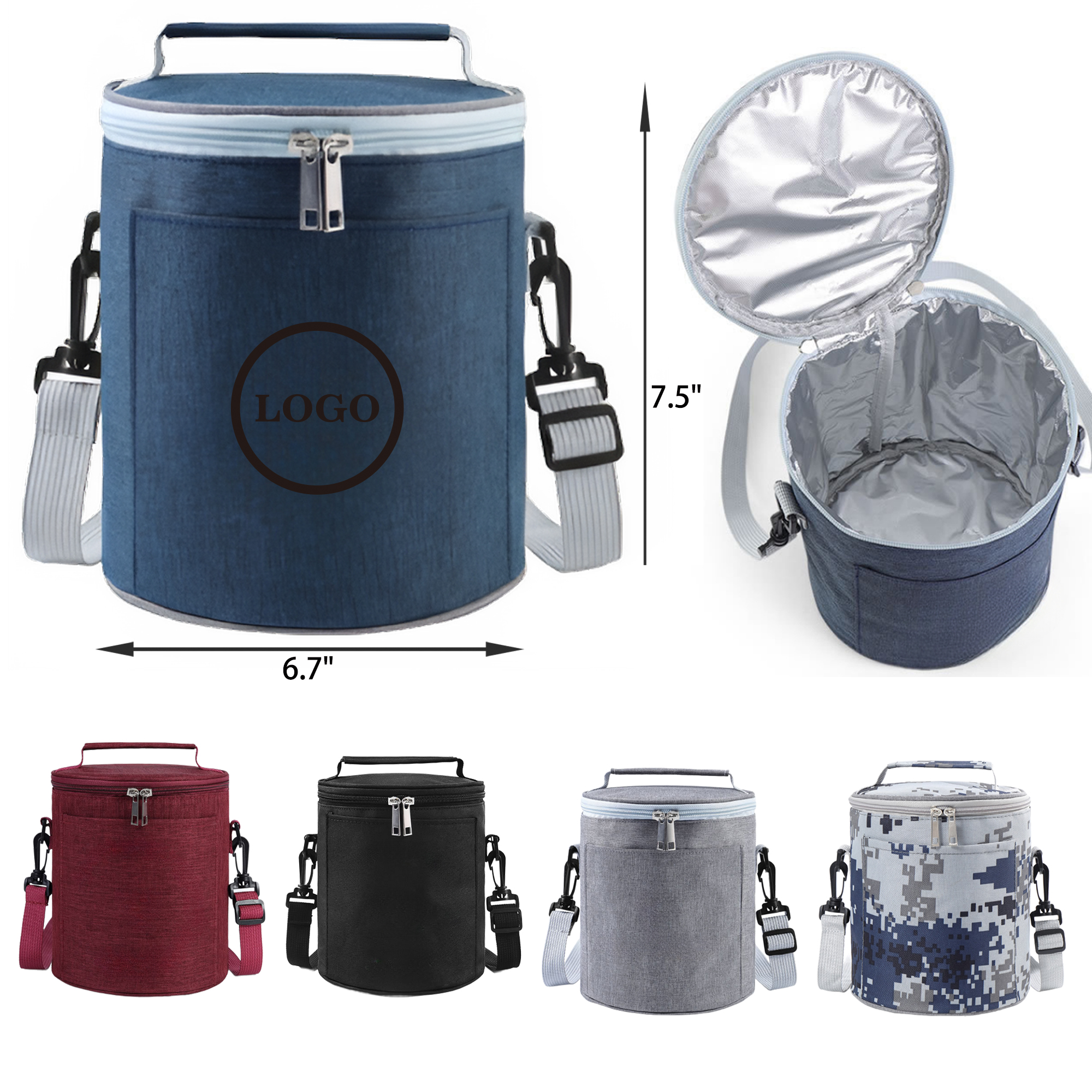 MOQ 50 PCS Stylish Cylindrical Insulation Handbag 4